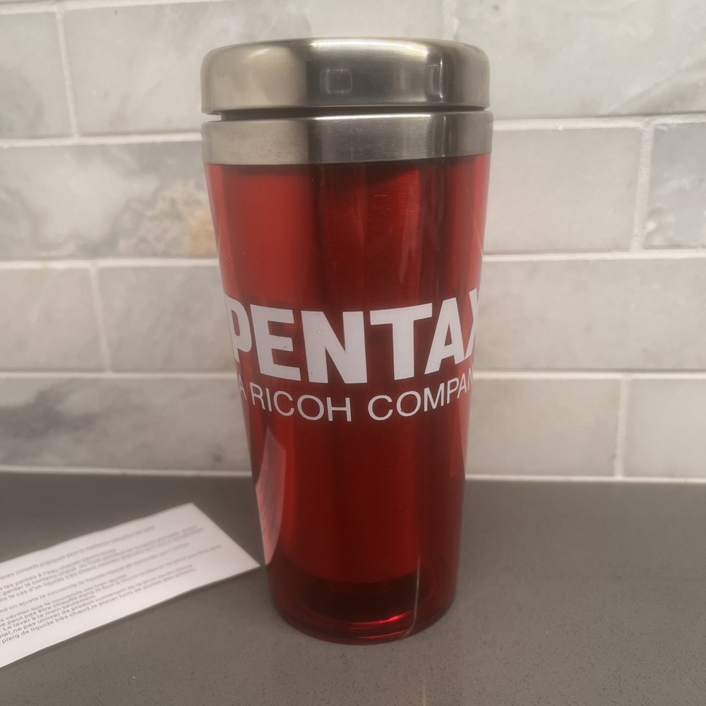 New-Pentax Red Insulated Mug With Lid